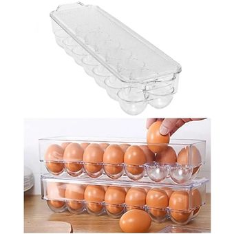 Huevera de plastico para 12 huevos con tapa Verde claro