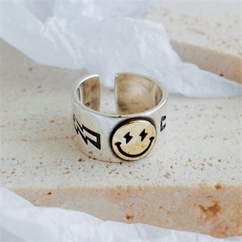 Feliz Sonrisa Lightning Stamp Tibetan Ring Big Gran Anillo 