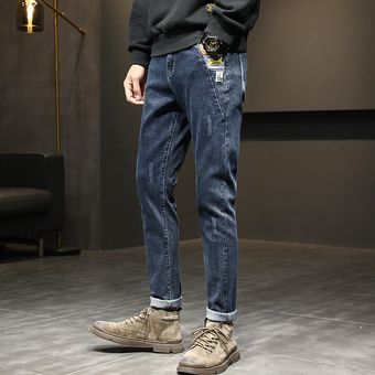 Jin Yi Lai 15752 Pantalones Vaqueros Finos Para Hombres Gris 
