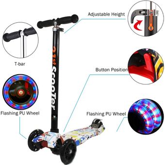 Monopatin scooter para niña lol moderna con luces led modelo 2023 GENERICO
