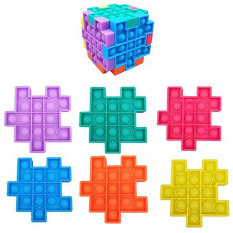 Empuje Pop Fidget juguete de silicona Squeeze estrés sensorial juguete Alivio cubo mágico 