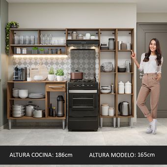 Mueble De Cocina Madesa Emilly 229 Cm Marron