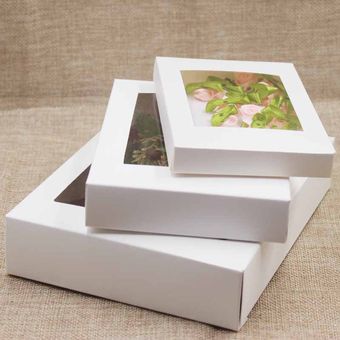 Caja de embalaje de ventana de varios tamaños caja Por lote 5 uds 