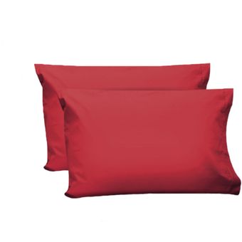 Funda almohada algodón percal 200 hilos rojo