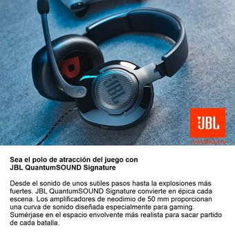 JBL Quantum 100 auriculares de juegos superiores con cable (azul)