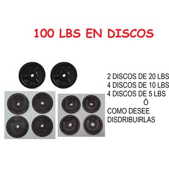 Kit mancuernas 100 lb hot sale