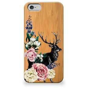 Funda para iPhone 6 Plus - Flower Deer, Madera