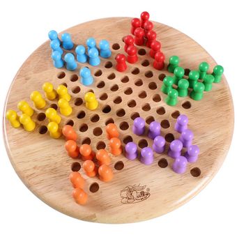 Juego de mesa de madera dos en uno de seis colores para niños Backgamm 