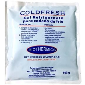 Gel refrigerante Biothermics X 500 g reutilizable cadena de frio