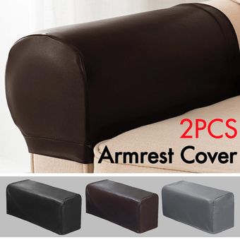 Cubiertas 2pc  set PU sofá de cuero apoyabrazos del sofá Silla del brazo elástico Protectores 