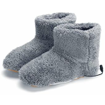 Climatizada eléctrica calzado cómodo felpa Calientapiés lavable calefacción Zapatos 