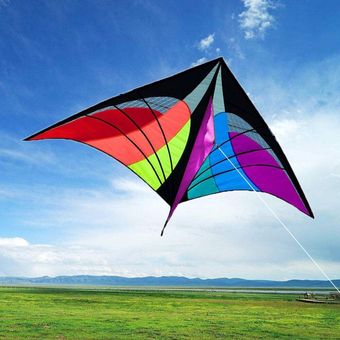 NUEVO 5.2ft Delta Triangle Kite Diversión al aire libre Juguetes deportivos de una sola línea multicolor 