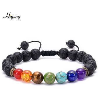 7 Chakra Pulsera Hombre Wome Roca Fundida Aceite Esencial 7 Chakra Pulsera Hombre Wome Roca Fundida Aceite Esencial