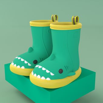 Botas de Lluvia para Niños Niños Chicas Zapatos Impermeables Antideslizante,Amarillo 