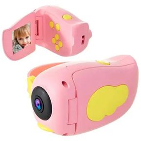 Video Camara Digital Niños A100Portátil 720pUSB SD Juegos Idiomas Rosa