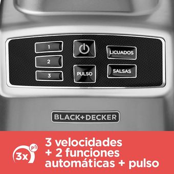 Licuadora 3vel 1.5lt vaso de vidrio digital black & decker