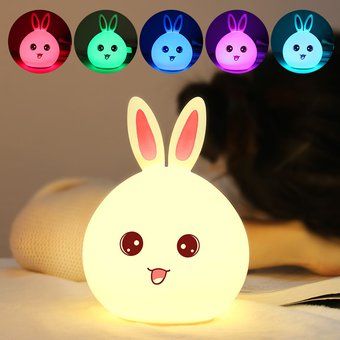 Lámpara de silicona de siete colores para conejos 