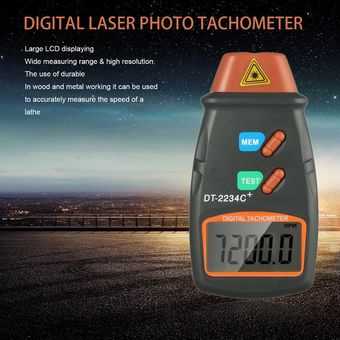 Foto digital de láser sin contacto tacómetro RPM del tacómetro de velocidad del motor Medidor 