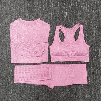 Conjunto de Yoga sin costuras para gimnasio ropa deportiva para Fitness 2 p 