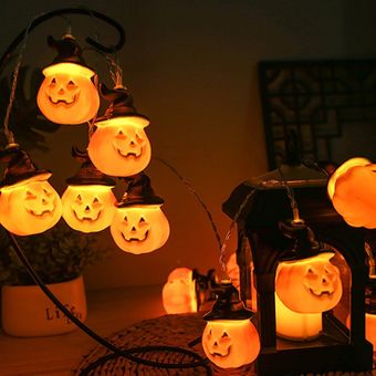 Batería LED Cuerda de luz Pumpkin Fantasma Linterna Partido Pumpkins Decoración Props 