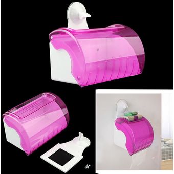 Ventosa higiénico rollo de papel de baño del sostenedor del soporte de caja del tejido impermeable 