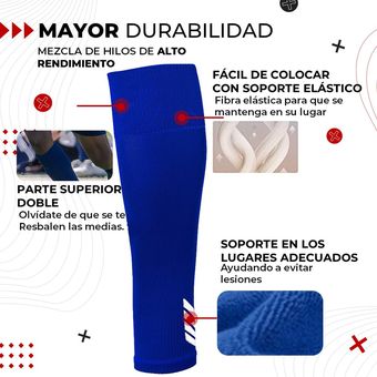 Medias Futbol Deportivas Sin Pie Pantorrillera Fitnics Set 2 Talla única  rojo