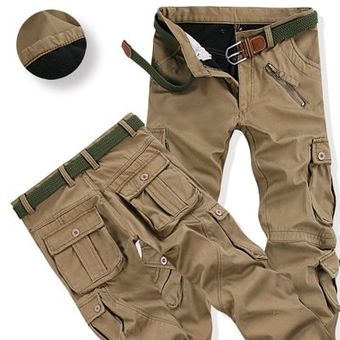 D a la moda no belt Pantalón Cargo grueso y cálido de algodón #armygreen multibolsillos talla grande XYX Pantalones militares tácticos de invierno para hombre holgado Cargo 