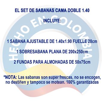 Juego Sabanas Infantil Cama Doble 1.40x1.90