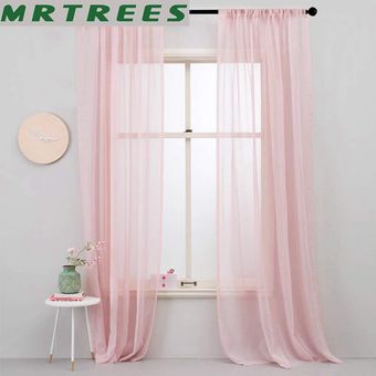 cortinas de tel MRTREES-cortinas para sala de estar de tul modernas 