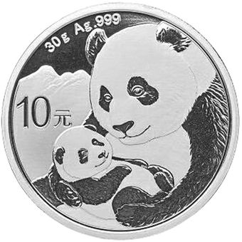 Moneda de lingotes de plata Panda chino 2019 