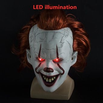 Stephen King Pennywise de It Horror Joker payaso máscara de los ojos se brillo de máscaras Cosplay disfraz de Halloween #LED illumination 