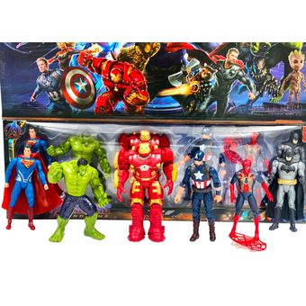 Muñecos Avengers DC colección 6 juguetes