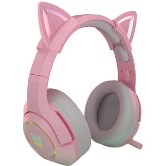Nuevo K9 Pink Wired Game Cat Ear Headset con micrófono Hifi 7.1 Chann 