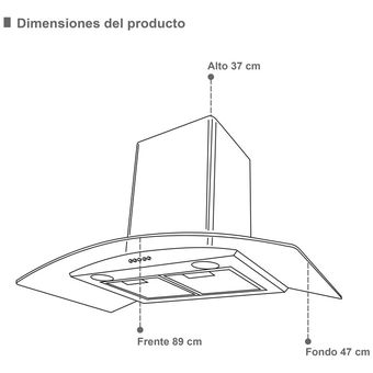 CAMPANA EXTRACTORA DECORATIVA DE PARED SUPRA 90 CM