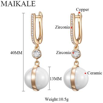 Pendientes Largos De Cerámica En Blanco Y Negro Esféricos De 