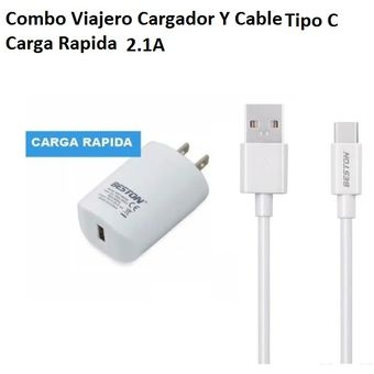 Cargador Usb Universal 2.1a + Cable Usb Tipo C Blanco con Ofertas