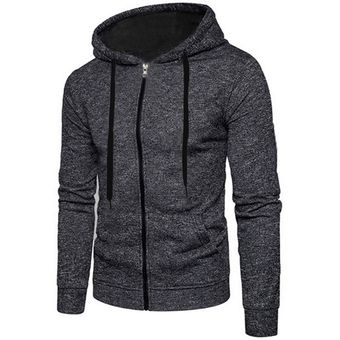 Casual s cremallera Sudaderas Hombre manga larga bolsillo chándal con capucha hombre Hip Hop Chaqueta de algodón LAN-#dark grey Casual s cremallera Sudaderas Hombre manga larga bolsillo chándal con capucha hombre Hip Hop Chaqueta de algodón LAN-#dark grey
