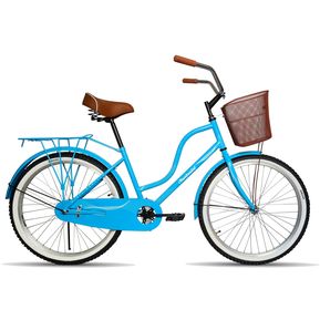 Bicicleta Urbana Retro Santorini Equipada Rodada 24-Azul