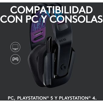 Auriculares Inalambricos Gaming Logitech G535 Lightspeed con Microfono Para  PC y PlayStation - Negro
