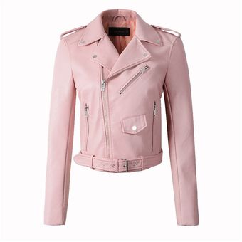 abrigo corto de moto Ailegogo-Chaqueta de piel sintética para mujer 