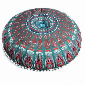 funda de cojí Funda de almohada con diseño de Mandala indio redondo 