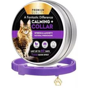 Collar Feromonas Calmante Gato + Pendiente Dorado Premium