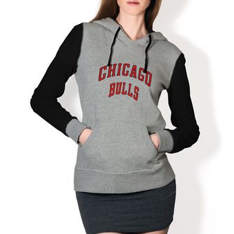 Buzo Hoddie NBA Chicago Bulls Con Capota para Mujer Gris Linio