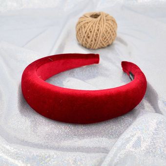Diadema ancha de 4CM diadema de terciopelo de esponja gruesa a la moda para mujer accesorios de aro de pelo para mujer solid khaki 
