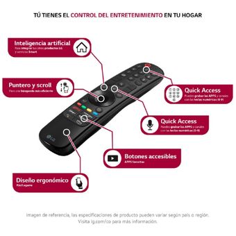 Control Remoto Para tv lg Smart 4k Modo futbol Funda Negra UNIVERSAL