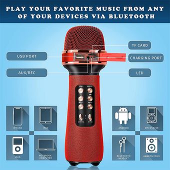 ws-898 Micrófono de karaoke 7 en 1 Altavoz Bluetooth portátil ws-898 Micrófono de karaoke 7 en 1 Altavoz Bluetooth portátil
