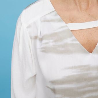 Polera Manga Larga Elle Para Mujer-Blanco 
