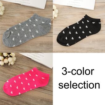 1 pares de colores de caramelo en forma de corazón patrón cómodo caramelo color algodón calcetines 