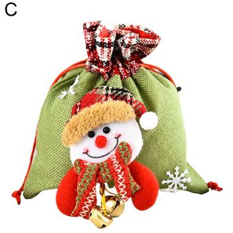Navidad Santa Elk Gnome Muñeca Dulce Bolsa de cordón Bolsa de regalo 