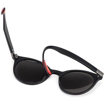 Jaxin Polarized Retro Round Sunglasses Men Black Sun Glasses 